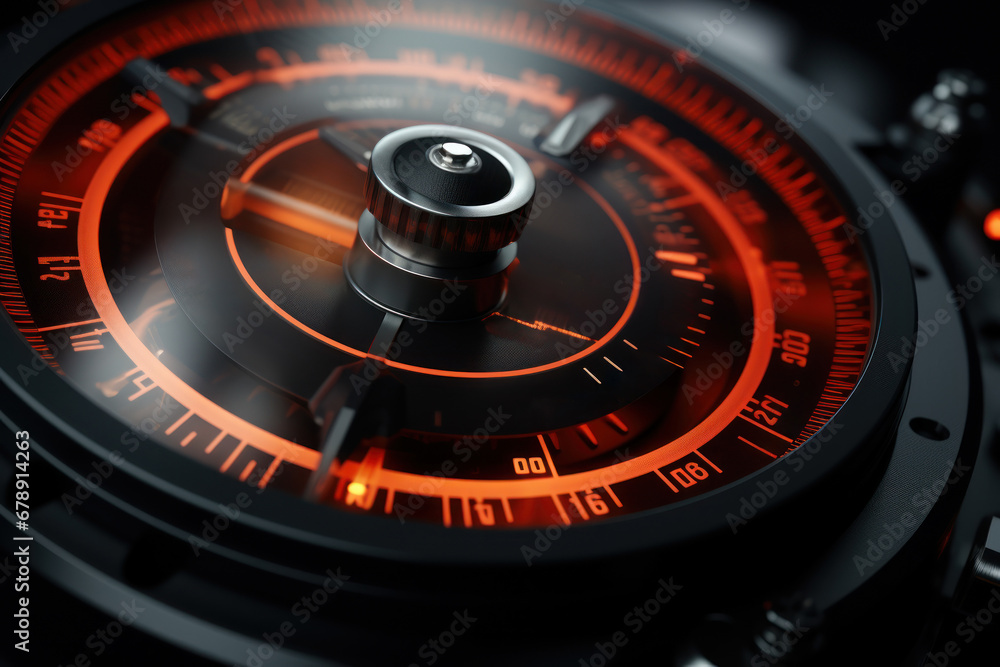 A close-up of a power meter spinning rapidly, indicating high energy consumption. Generative Ai. A close-up of a power meter spinning rapidly, indicating high energy consumption. Generative Ai.