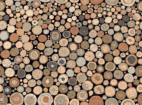 Wood log, seamless pattern background for your design. Vector illustration