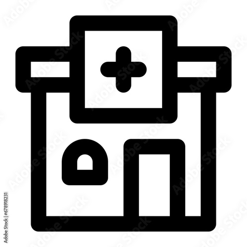 Drugstore icon with outline style.