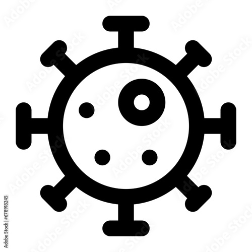 Virus icon with outline style.