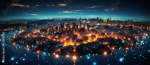 Modern cityscape at night