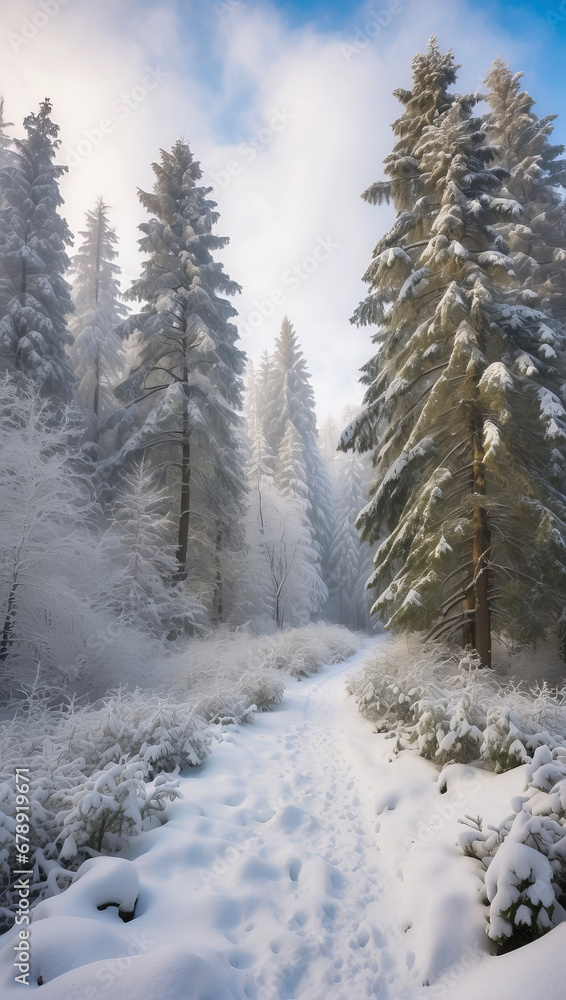 Obraz premium snow covered trees