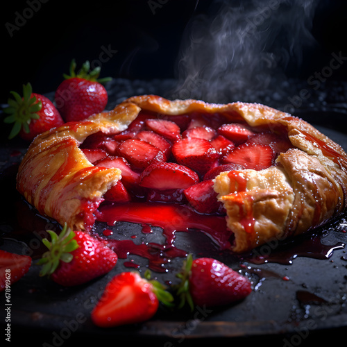 Classic Strawberry Galette, Recipe for classic strawberry galette, Sweet and juicy berries wrapped in homemade buttery pastry.