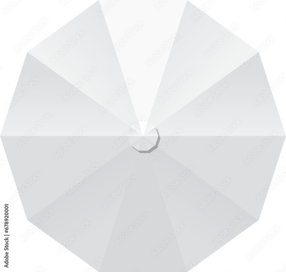 Beach umbrella top view. White summer parasol for sun protection. Vector sunshade tent mockup or relaxed vacation concept - obrazy, fototapety, plakaty 
