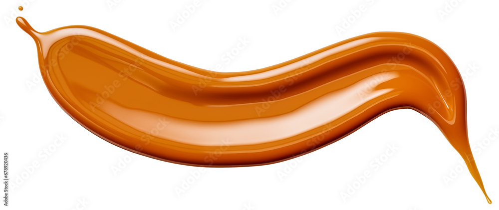 sweet caramel sauce isolated on transparent background, top view, png
 - obrazy, fototapety, plakaty 