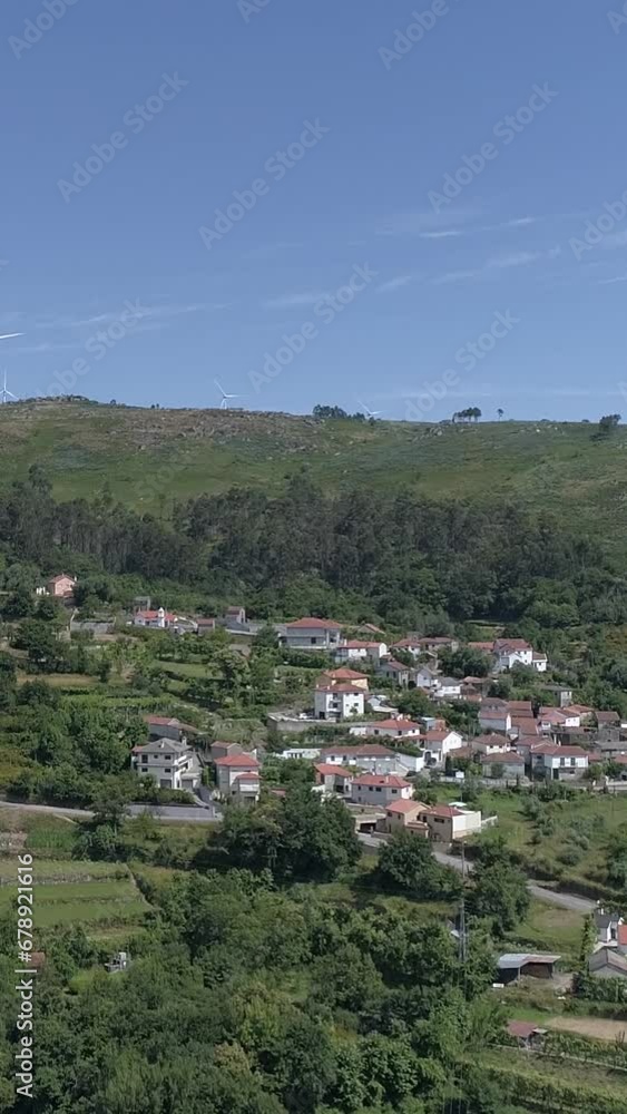 Vertical Video Above Mountain Houses Vertical Video Above Mountain Houses