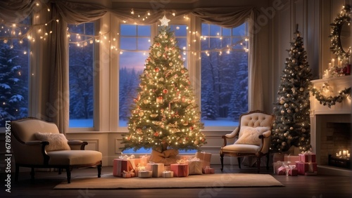 christmas tree with christmas decorations © ahmudz