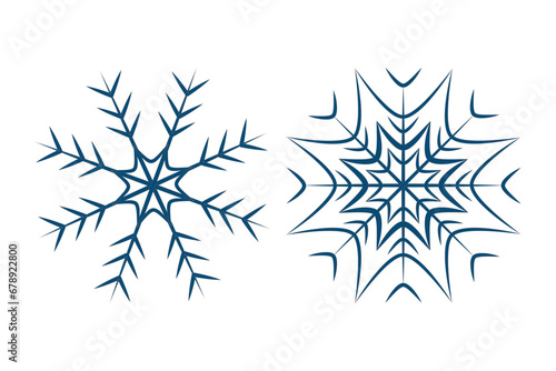 2 abstract patterned snowflakes. Design for poster, billboard, web or promo and other different uses