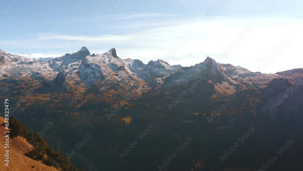Panorama of Swiss Alps. Picturesque landscape of snowy mountains in Switzerland Panorama of Swiss Alps. Picturesque landscape of snowy mountains in Switzerland
