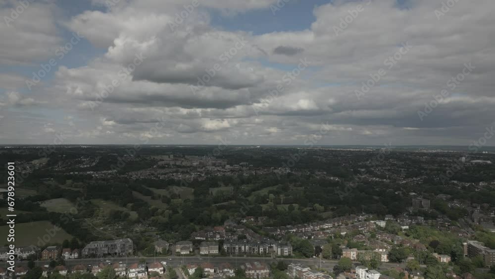 Aerial view of houses in North-West London on a cloudy day Aerial view of houses in North-West London on a cloudy day