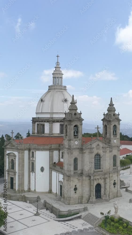 Vertical Video of Braga's Sameiro Sanctuary Portugal aerial view Vertical Video of Braga's Sameiro Sanctuary Portugal aerial view