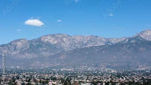 Drone view of Rancho Cucamonga in California photo