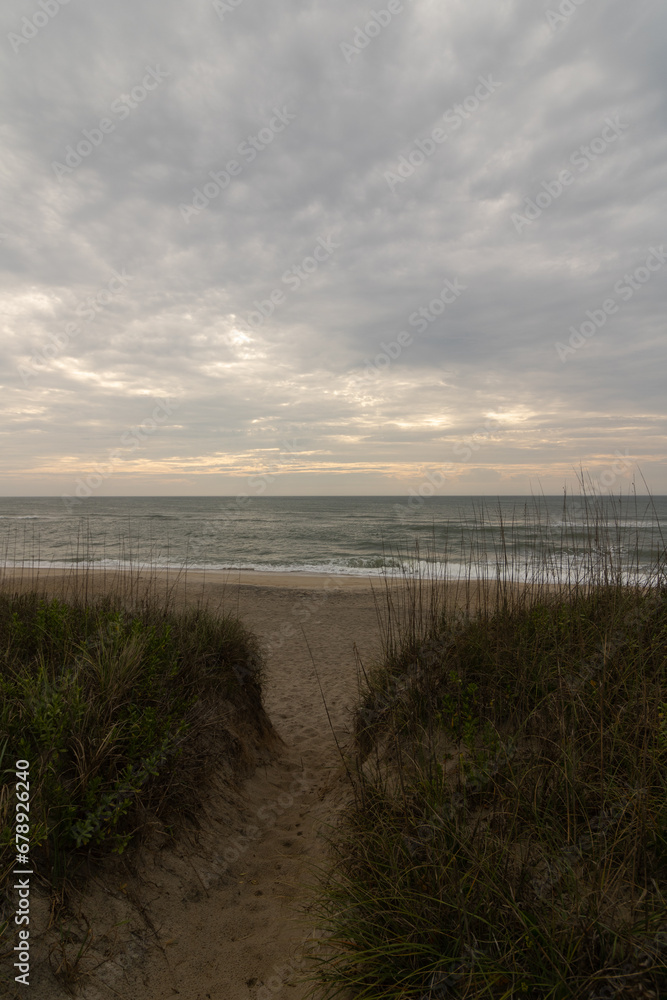 Path to the sea at dusk 