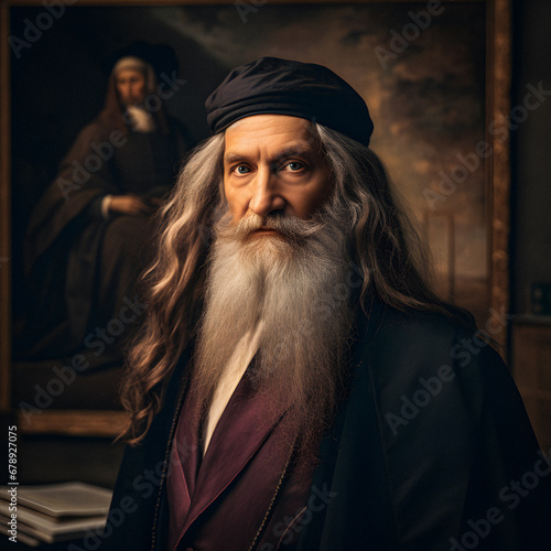 Leonardo da Vinci Portrait - AI Generated Art