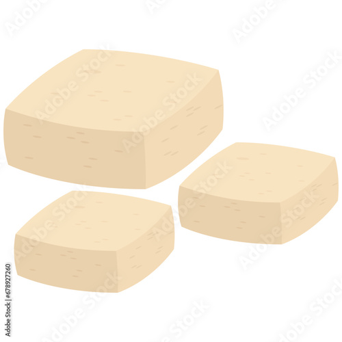 Tofu protein element. Vector element with vegetarian theme. Illustration.