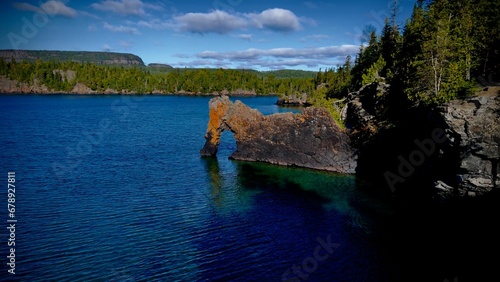 Rock formation called the Sea Lion in Sleeping Giant Provincial Park near Thunder Bay, Ontario