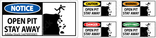 Danger Sign Open Pit, Stay Away