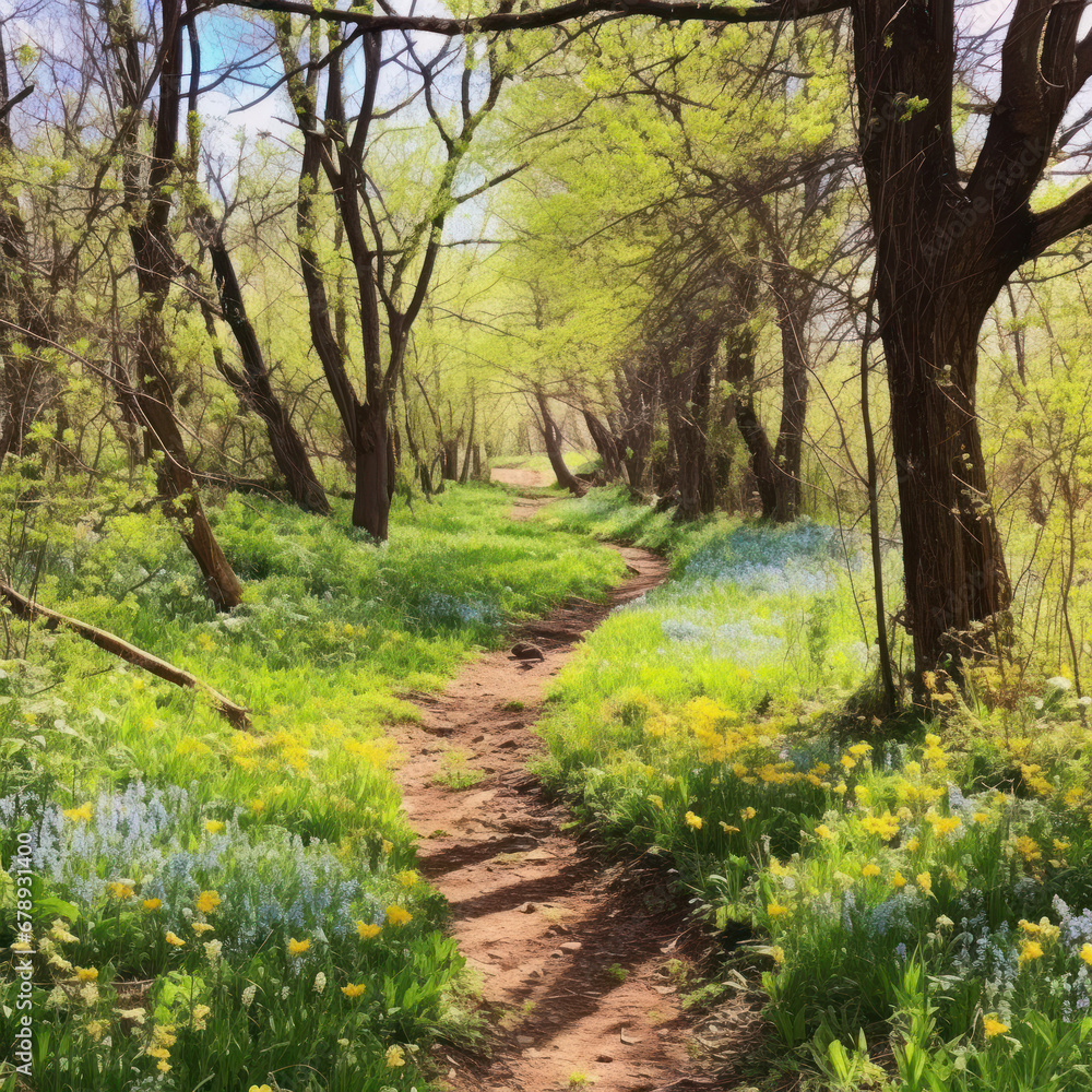 The way near the spring source in colors of spring
The way near the spring source in colors of spring