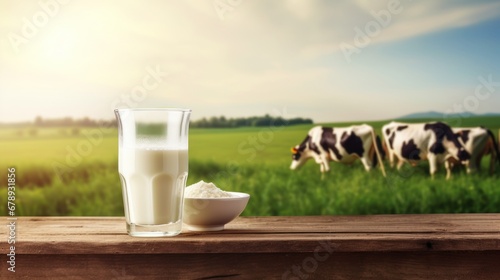 background of dairy cow farm, Advertisement, Print media, Illustration, Banner, for website, copy space, for word, template, presentation