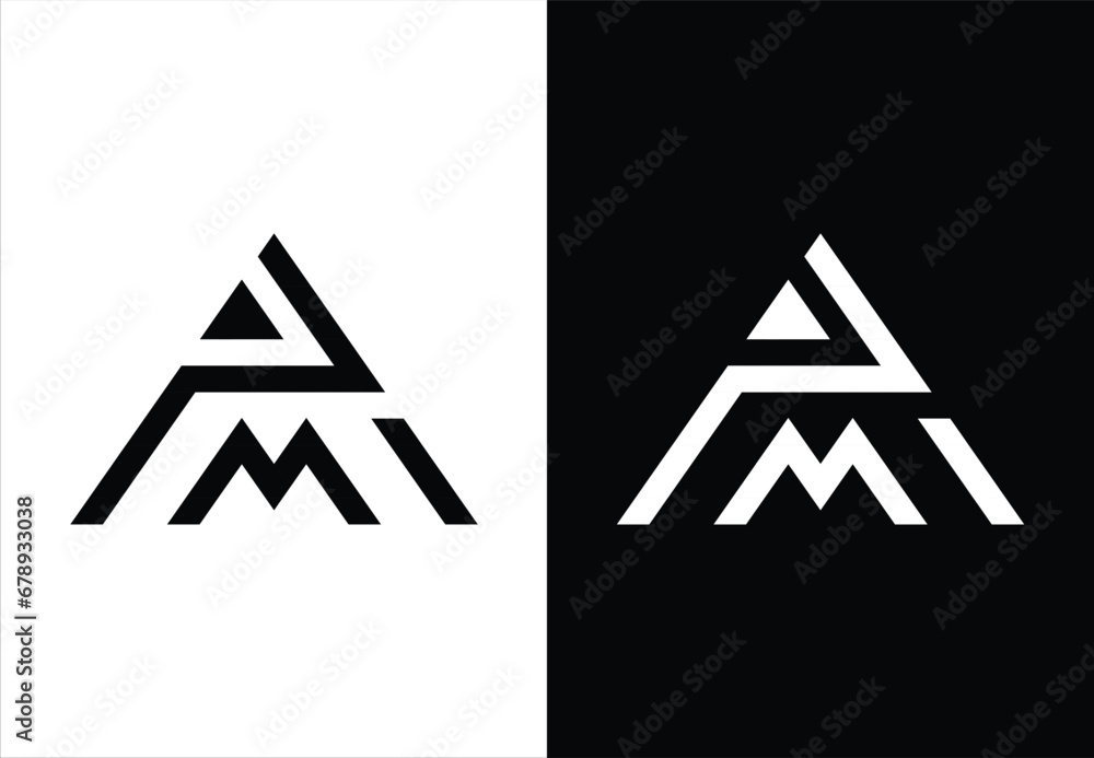 triangular monogram vector logo in the shape of the letters 