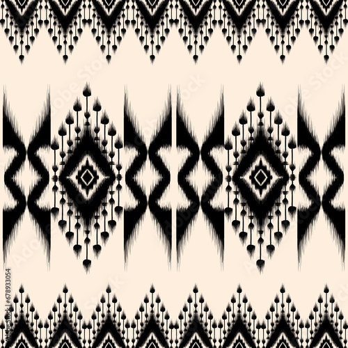 Classic African Ikat paisley embroidery and mix Thai knitted embroidery.geometric ethnic oriental seamless pattern traditional , graphic texture art background for your design