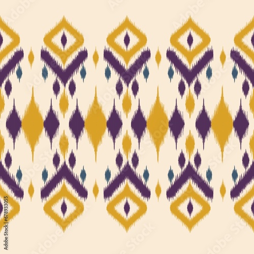 Classic African Ikat paisley embroidery and mix Thai knitted embroidery.geometric ethnic oriental seamless pattern traditional , graphic texture art background for your design