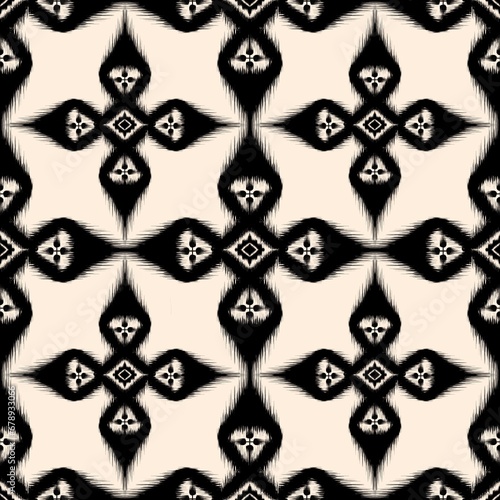 Classic African Ikat paisley embroidery and mix Thai knitted embroidery.geometric ethnic oriental seamless pattern traditional , graphic texture art background for your design