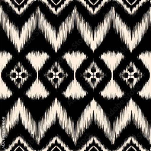 Classic African Ikat paisley embroidery and mix Thai knitted embroidery.geometric ethnic oriental seamless pattern traditional , graphic texture art background for your design