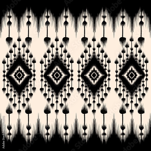 Classic African Ikat paisley embroidery and mix Thai knitted embroidery.geometric ethnic oriental seamless pattern traditional , graphic texture art background for your design