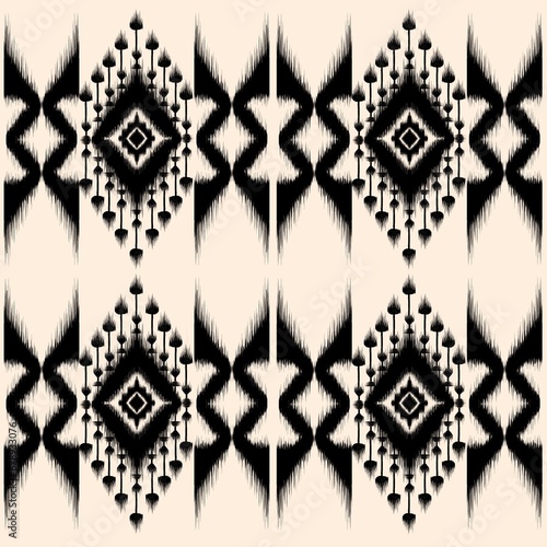 Classic African Ikat paisley embroidery and mix Thai knitted embroidery.geometric ethnic oriental seamless pattern traditional , graphic texture art background for your design