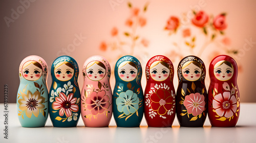 Stunning AI-Generated Matryoshka Dolls. Generative ai. photo