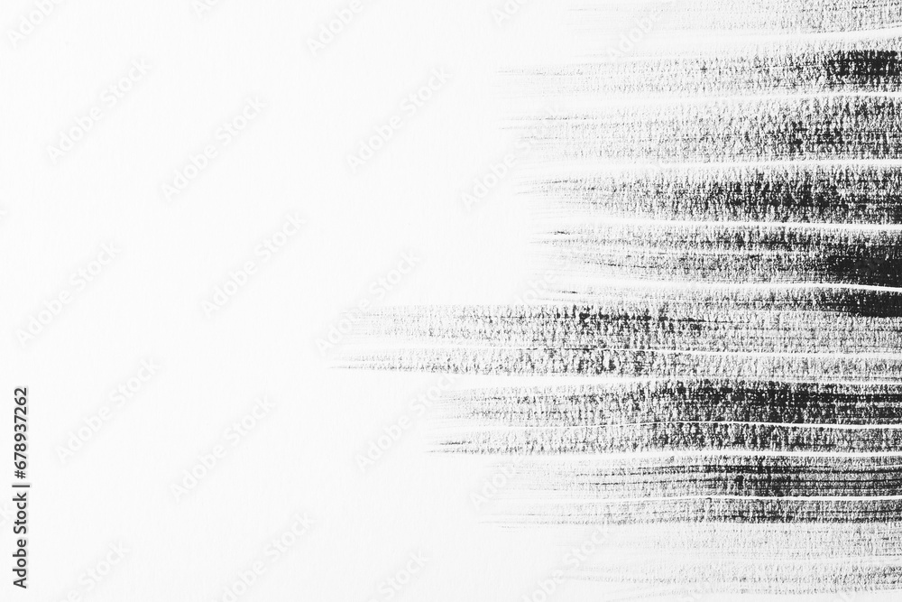 Fototapeta premium Strokes of black ink on white background, top view. Space for text