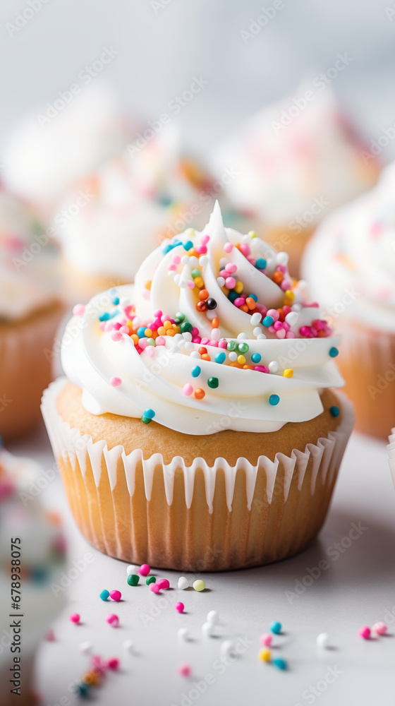 Cupcakes With White Frosting And Sprinkles Cupcakes With White Frosting And Sprinkles