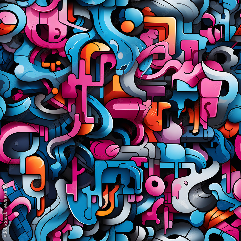 Graffiti texture street art seamless pattern Graffiti texture street art seamless pattern
