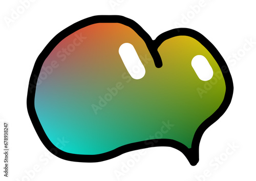 Glowing hand drawn heart doodle.