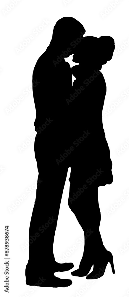 Silhouette of a love couple valentine vector