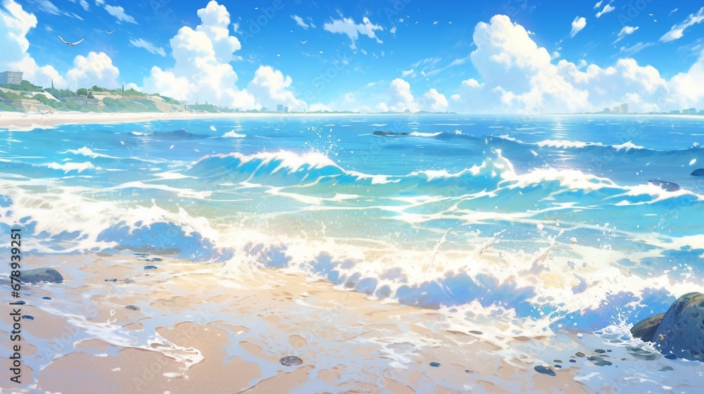 ［AI生成画像］綺麗な砂浜、南国6
