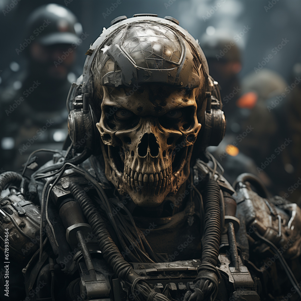 Skull soldier in combat