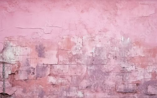 A Faded Beauty: A Weathered Pink Wall with Cracked Paint Revealing Its Story