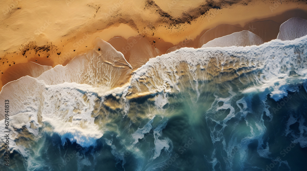 Ocean Waves Meeting Desert Sands. Generative ai. Ocean Waves Meeting Desert Sands. Generative ai.