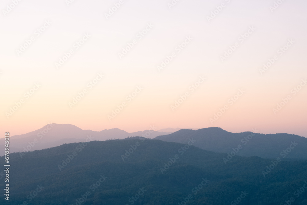 mountain with sky background in the morning