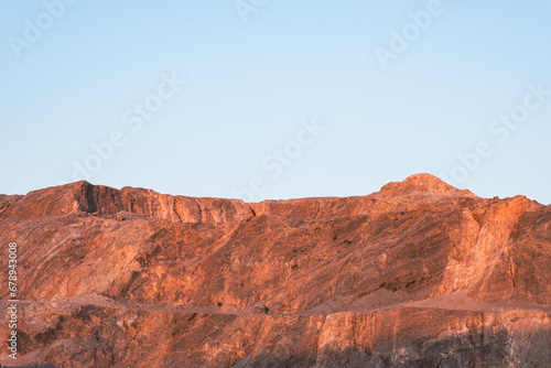 red rock canyon with blue sky background