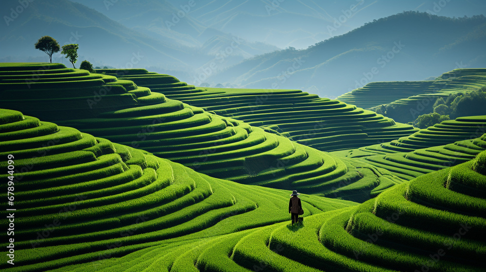 rice field background