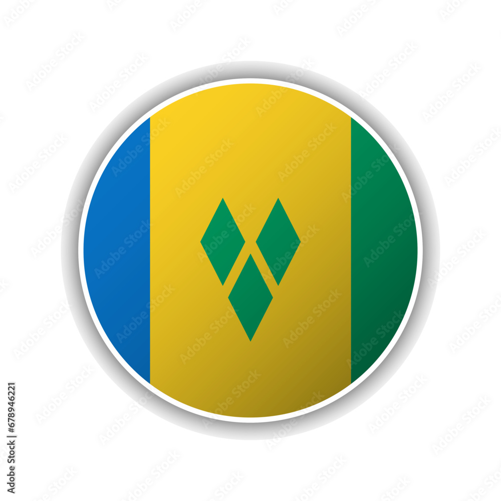 Abstract Circle Saint Vincent and the Grenadines Flag Icon Abstract Circle Saint Vincent and the Grenadines Flag Icon