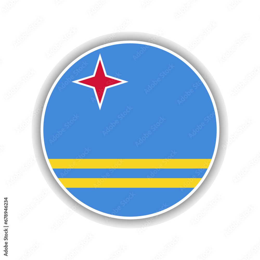 Abstract Circle Aruba Flag Icon