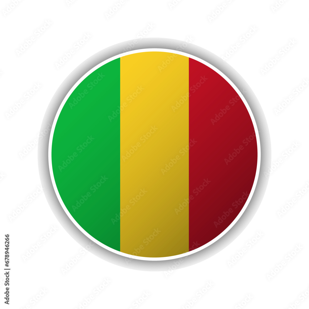 Abstract Circle Mali Flag Icon Abstract Circle Mali Flag Icon
