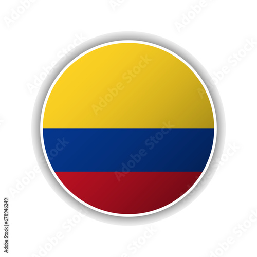 Abstract Circle Colombia Flag Icon