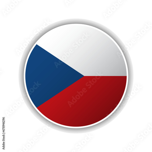Abstract Circle Czech Republic Flag Icon