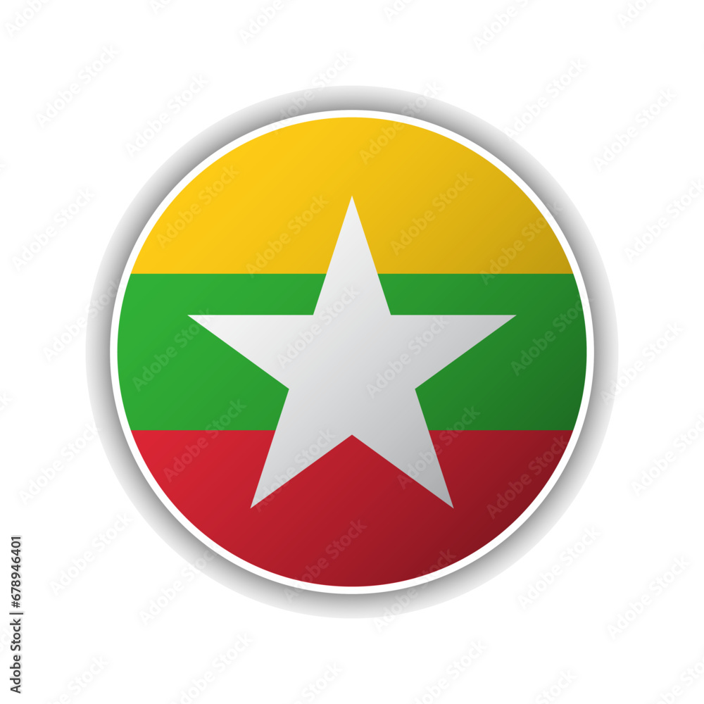 Abstract Circle Myanmar Flag Icon Abstract Circle Myanmar Flag Icon