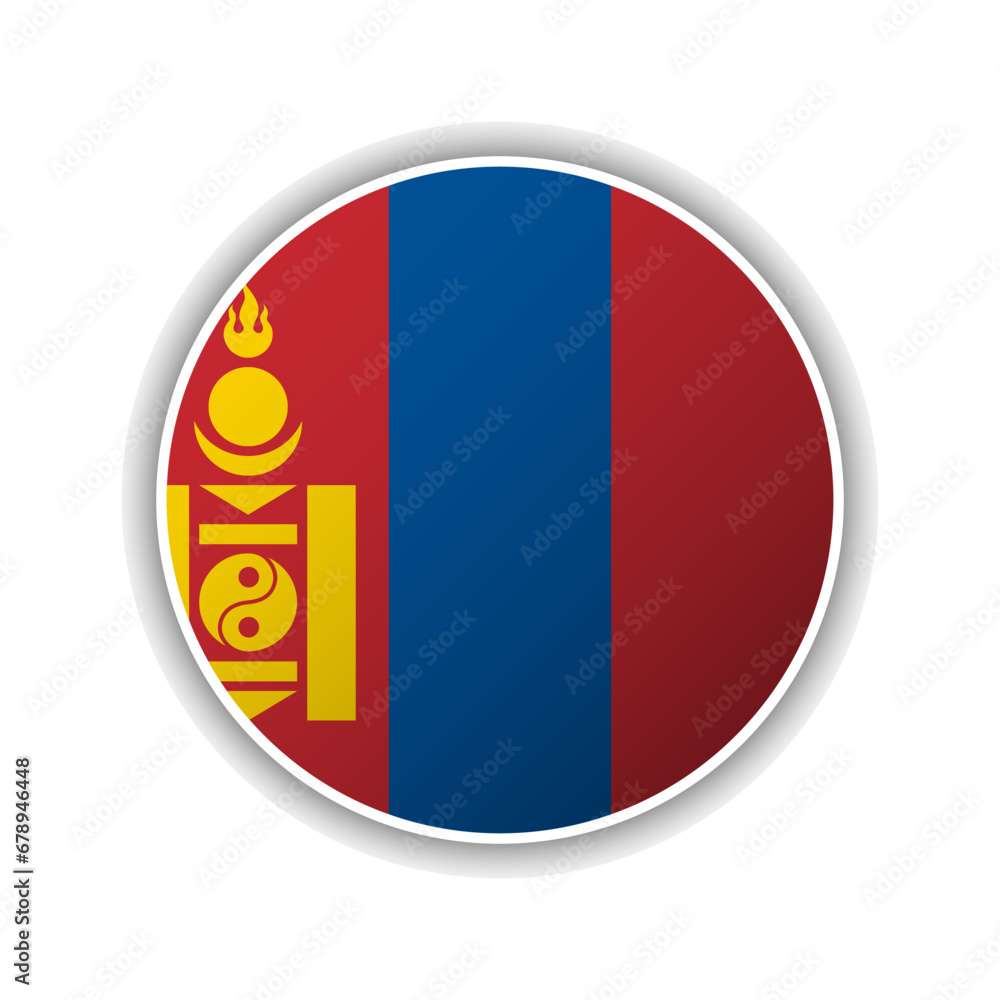 Abstract Circle Mongolia Flag Icon Abstract Circle Mongolia Flag Icon